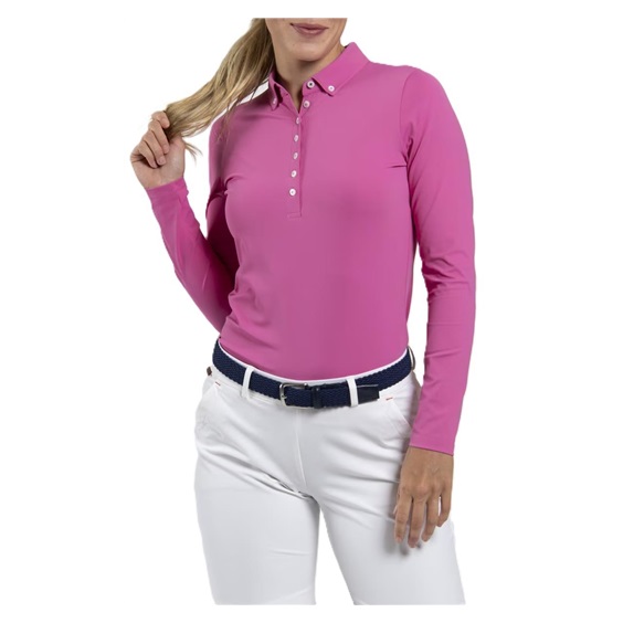 KJUS Catalina Cool dámské polo s dlouhým rukávem, peony