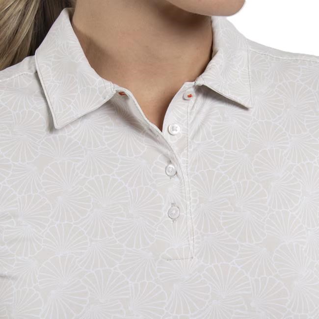KJUS Enya Printed dámské polo, oyster/white