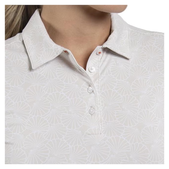 KJUS Enya Printed dámské polo, oyster/white