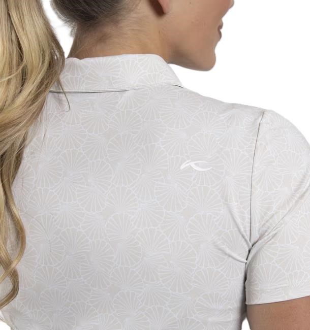 KJUS Enya Printed dámské polo, oyster/white