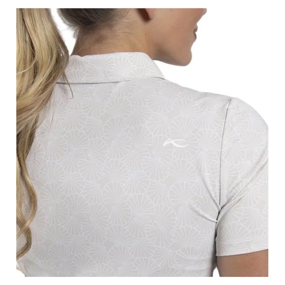 KJUS Enya Printed dámské polo, oyster/white