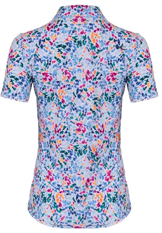KJUS Enya Printed dámské polo, white/poolside
