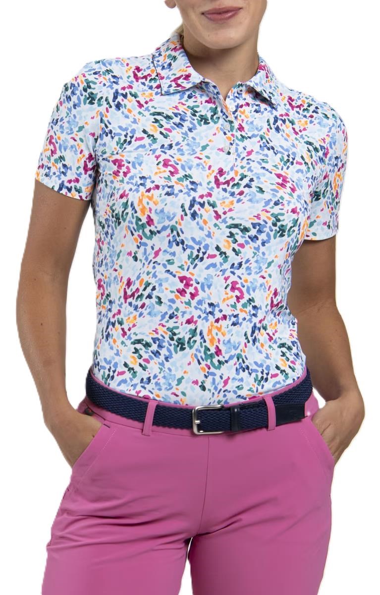 KJUS Enya Printed dámské polo, white/poolside