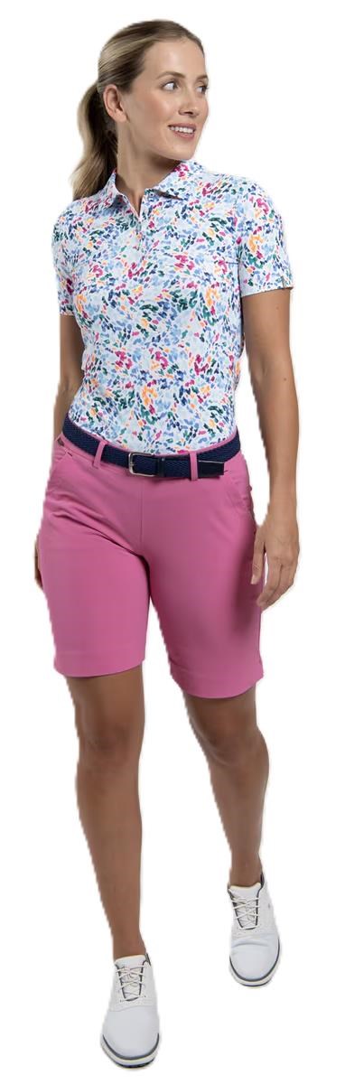 KJUS Enya Printed dámské polo, white/poolside