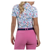 KJUS Enya Printed dámské polo, white/poolside
