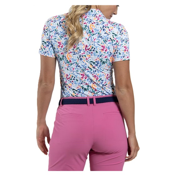 KJUS Enya Printed dámské polo, white/poolside