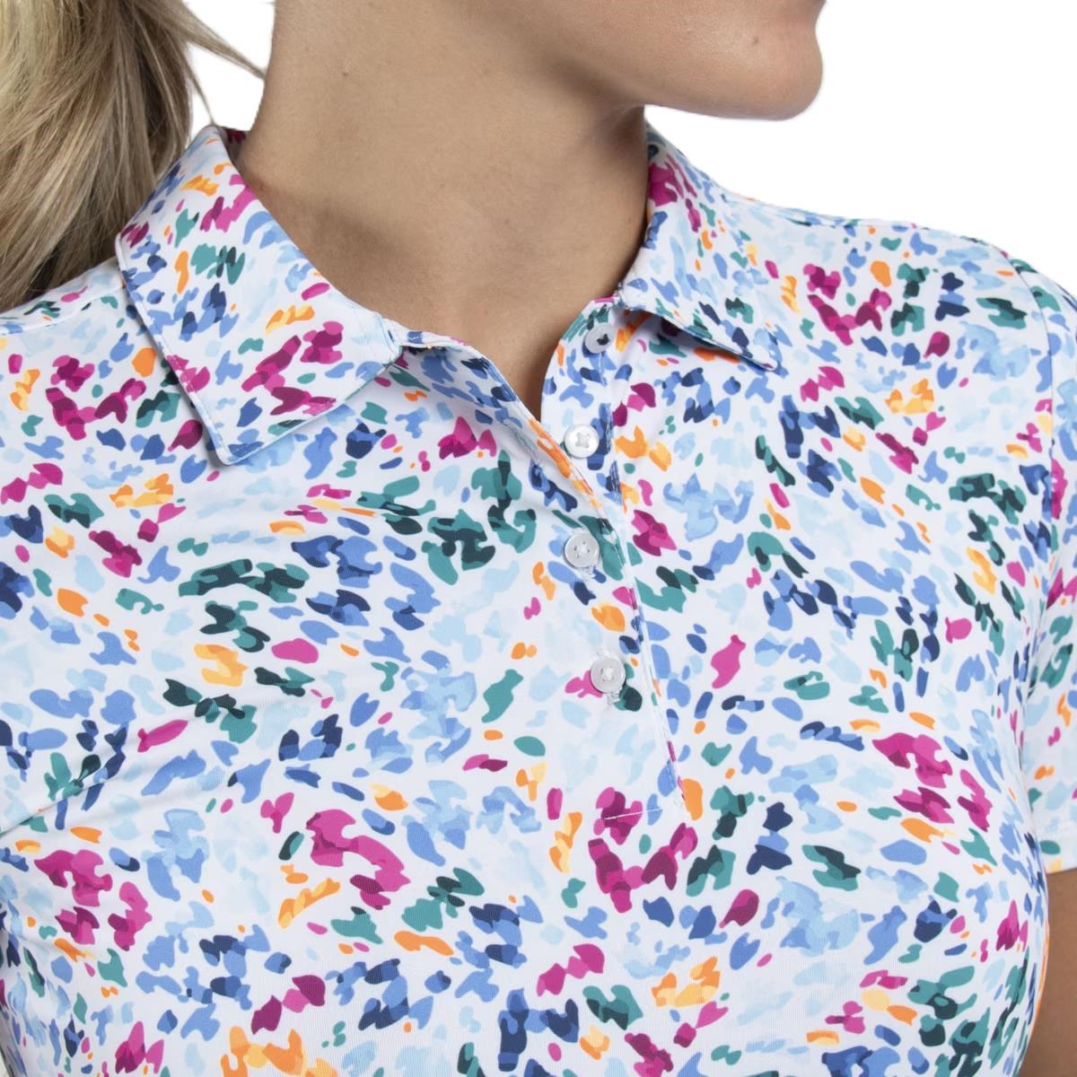 KJUS Enya Printed dámské polo, white/poolside
