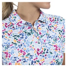 KJUS Enya Printed dámské polo, white/poolside