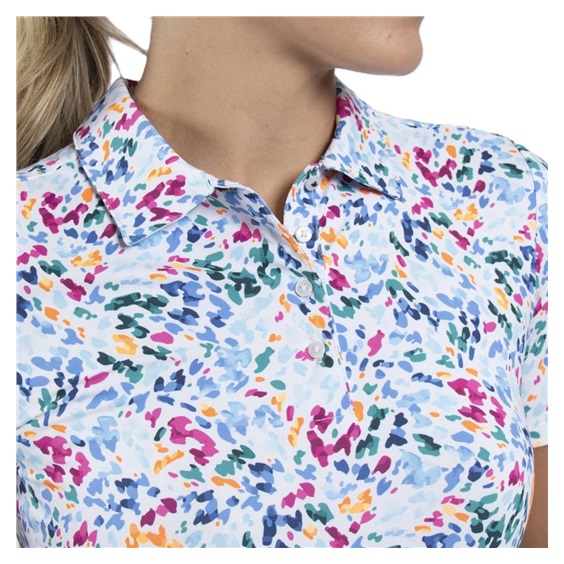 KJUS Enya Printed dámské polo, white/poolside