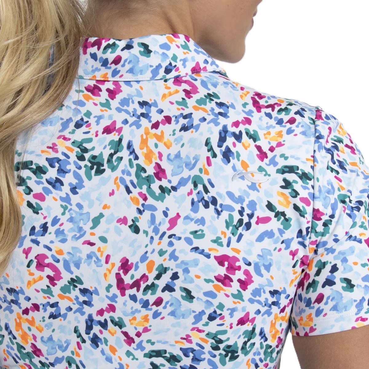 KJUS Enya Printed dámské polo, white/poolside