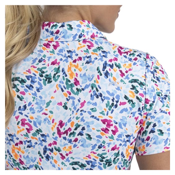 KJUS Enya Printed dámské polo, white/poolside
