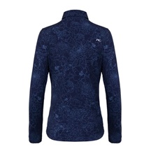 KJUS Hollow Pima Print dámské polo s dlouhým rukávem, atlanta blue/atlanta blue