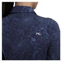 KJUS Hollow Pima Print dámské polo s dlouhým rukávem, atlanta blue/atlanta blue