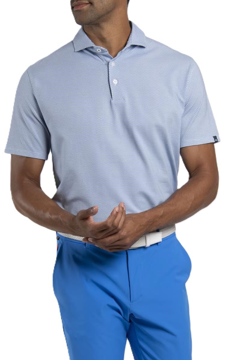 KJUS Hollow Pima Print pánské polo, white/catamaran