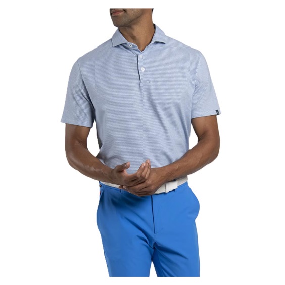 KJUS Hollow Pima Print pánské polo, white/catamaran