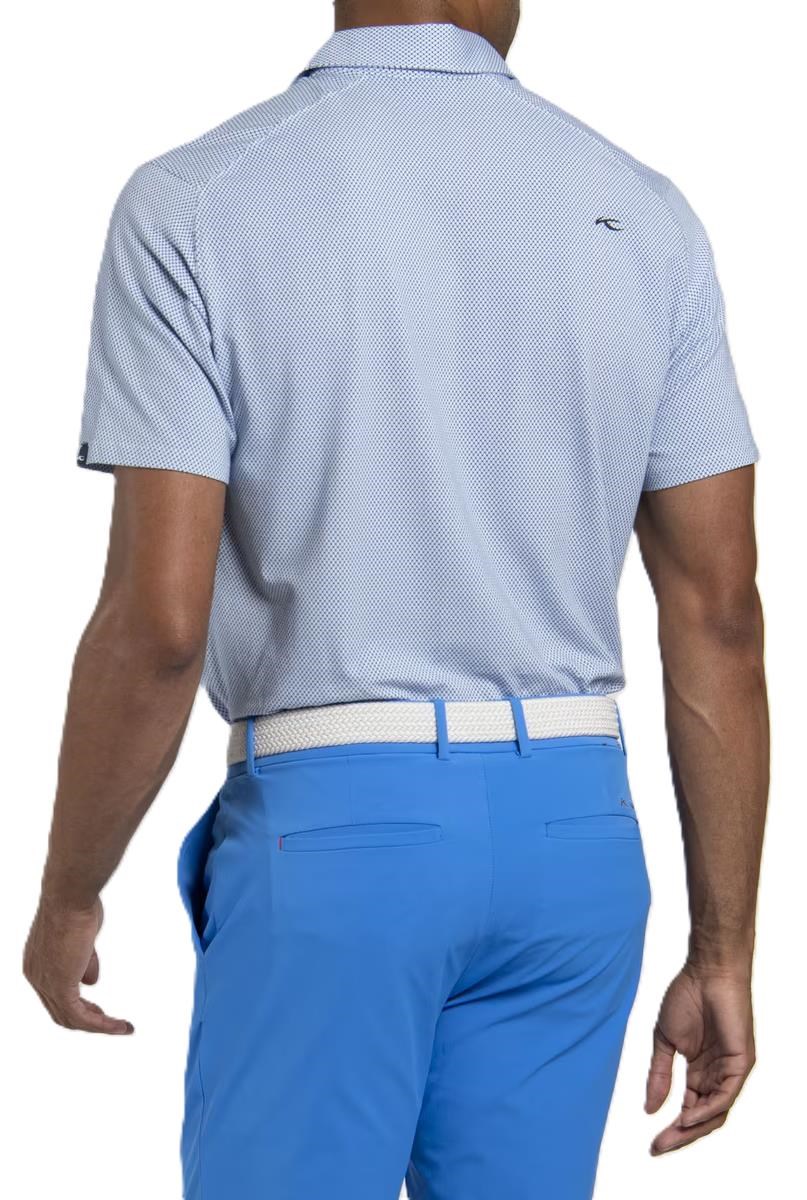 KJUS Hollow Pima Print pánské polo, white/catamaran
