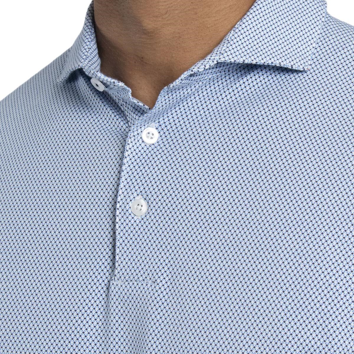 KJUS Hollow Pima Print pánské polo, white/catamaran