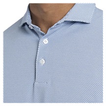 KJUS Hollow Pima Print pánské polo, white/catamaran