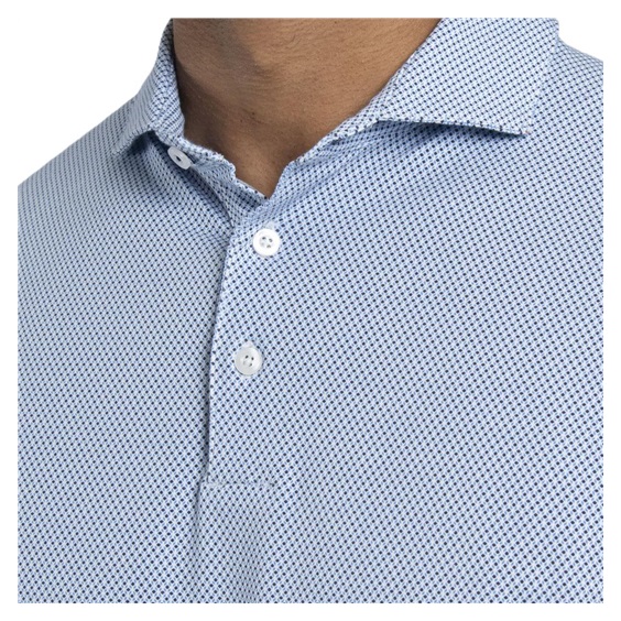 KJUS Hollow Pima Print pánské polo, white/catamaran
