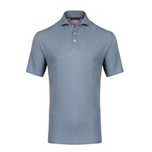 KJUS Hollow Pima Print pánské polo, riverbank/white