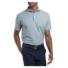 KJUS Hollow Pima Print pánské polo, riverbank/white