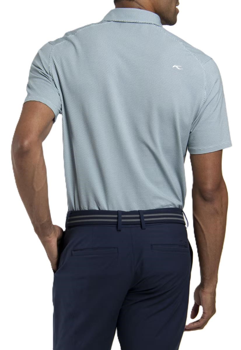 KJUS Hollow Pima Print pánské polo, riverbank/white