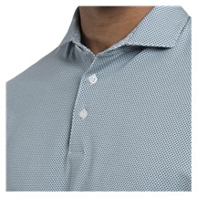KJUS Hollow Pima Print pánské polo, riverbank/white