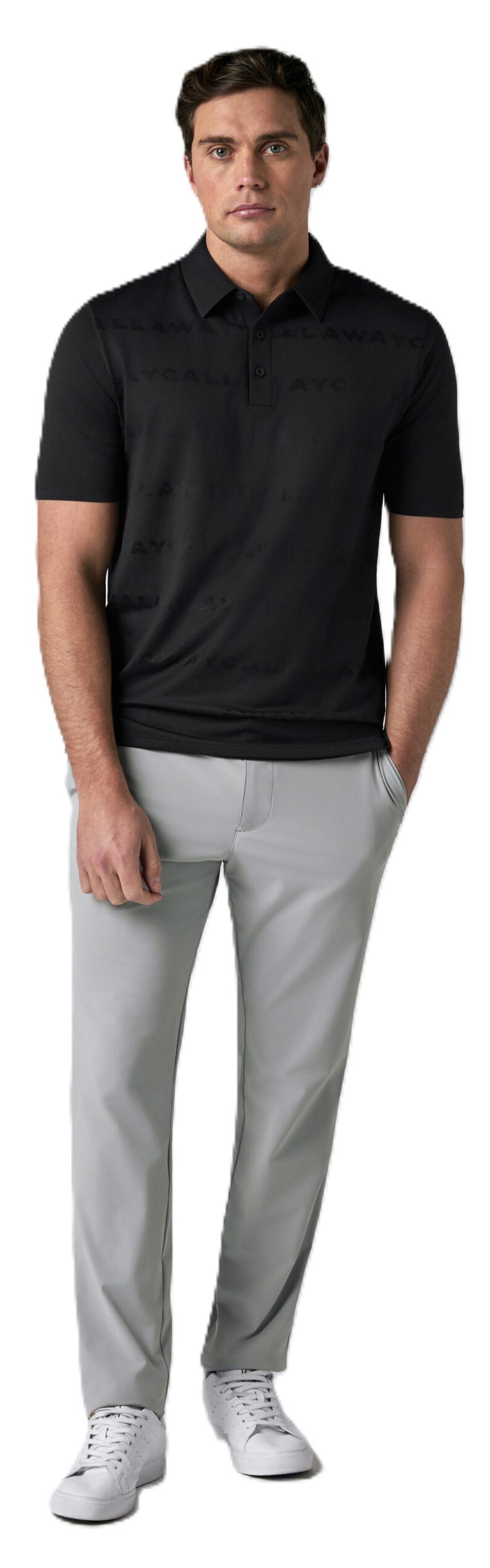 Callaway Mid Century Jacquard pánské polo, anthracite