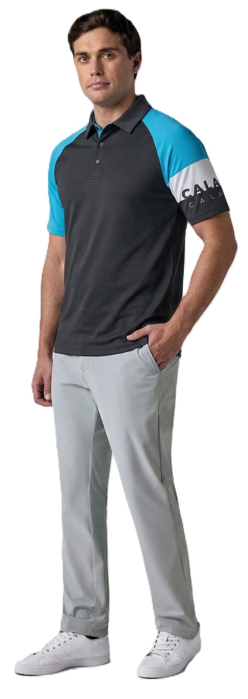 Callaway Modern Traveler Premium Mixed Texture pánské polo, anthracite