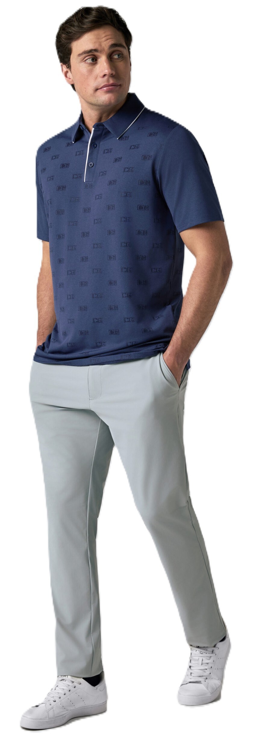 Callaway Mid Century Jacquard pánské polo, medieval blue