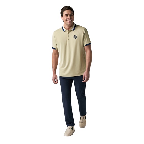 Callaway Mid Century Striped Rib Collar pánské polo, fields of rye