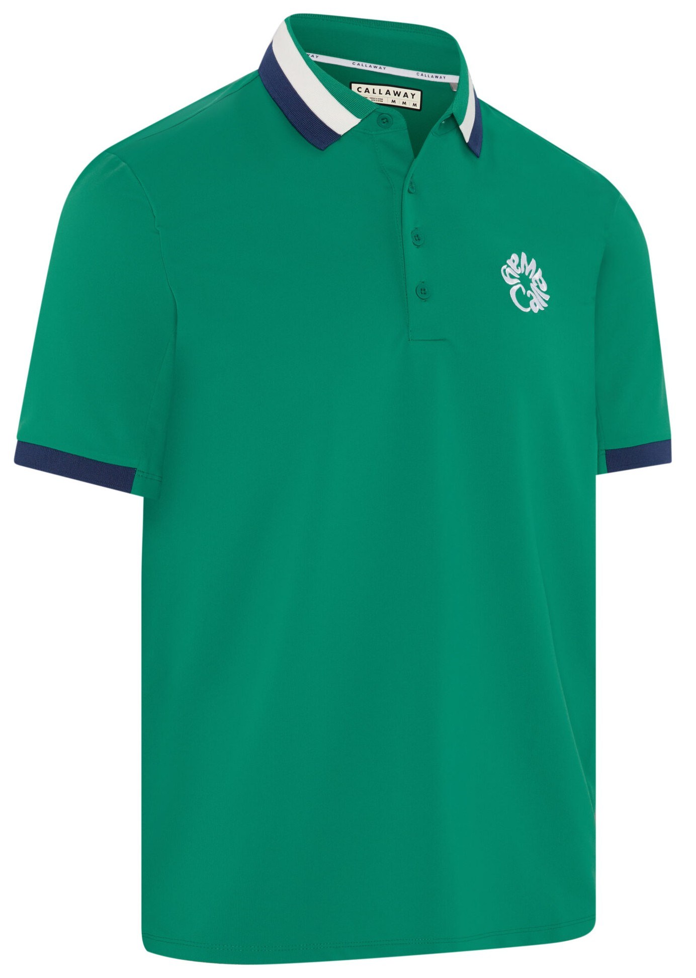 Callaway Mid Century Striped Rib Collar pánské polo, tidepool