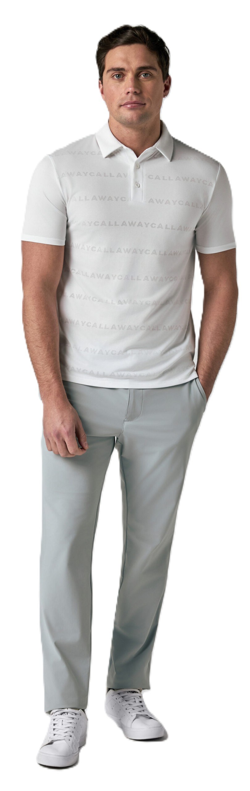Callaway Mid Century Jacquard pánské polo, bílé