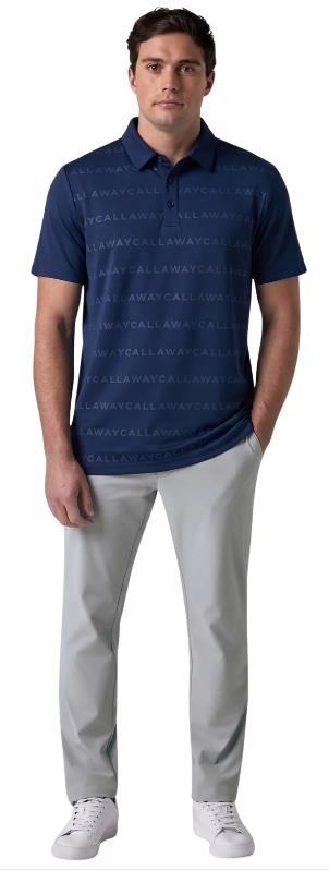 Callaway Mid Century Jacquard pánské polo, tmavě modré