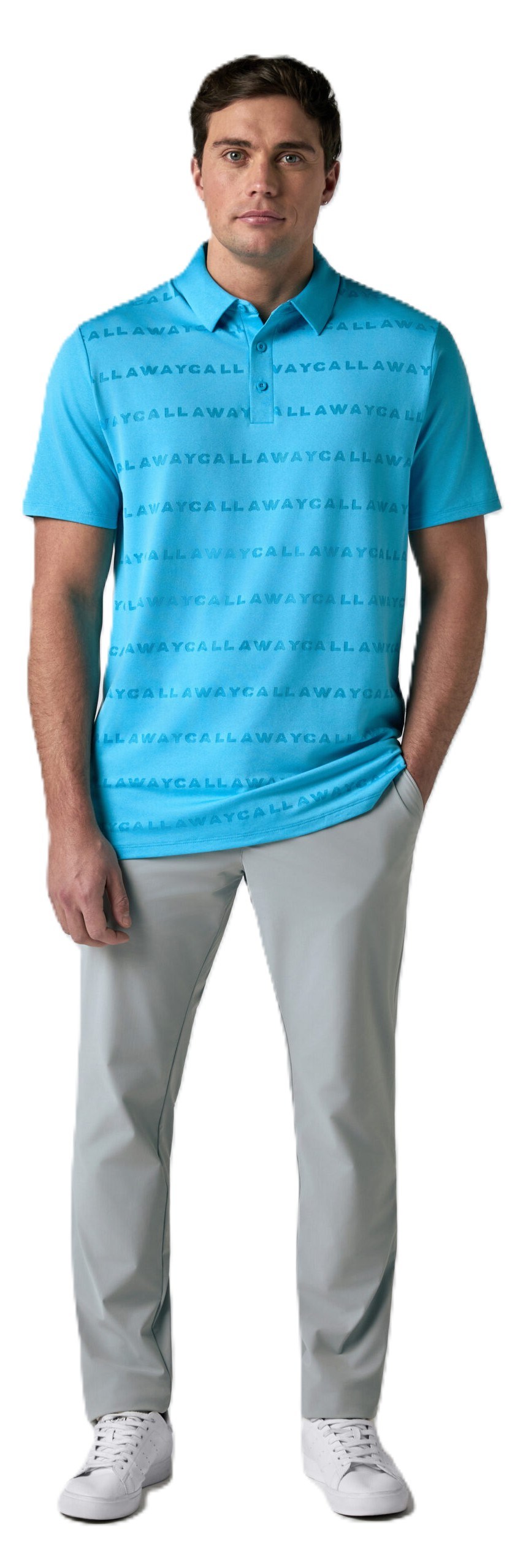Callaway Mid Century Jacquard pánské polo, blue blossom
