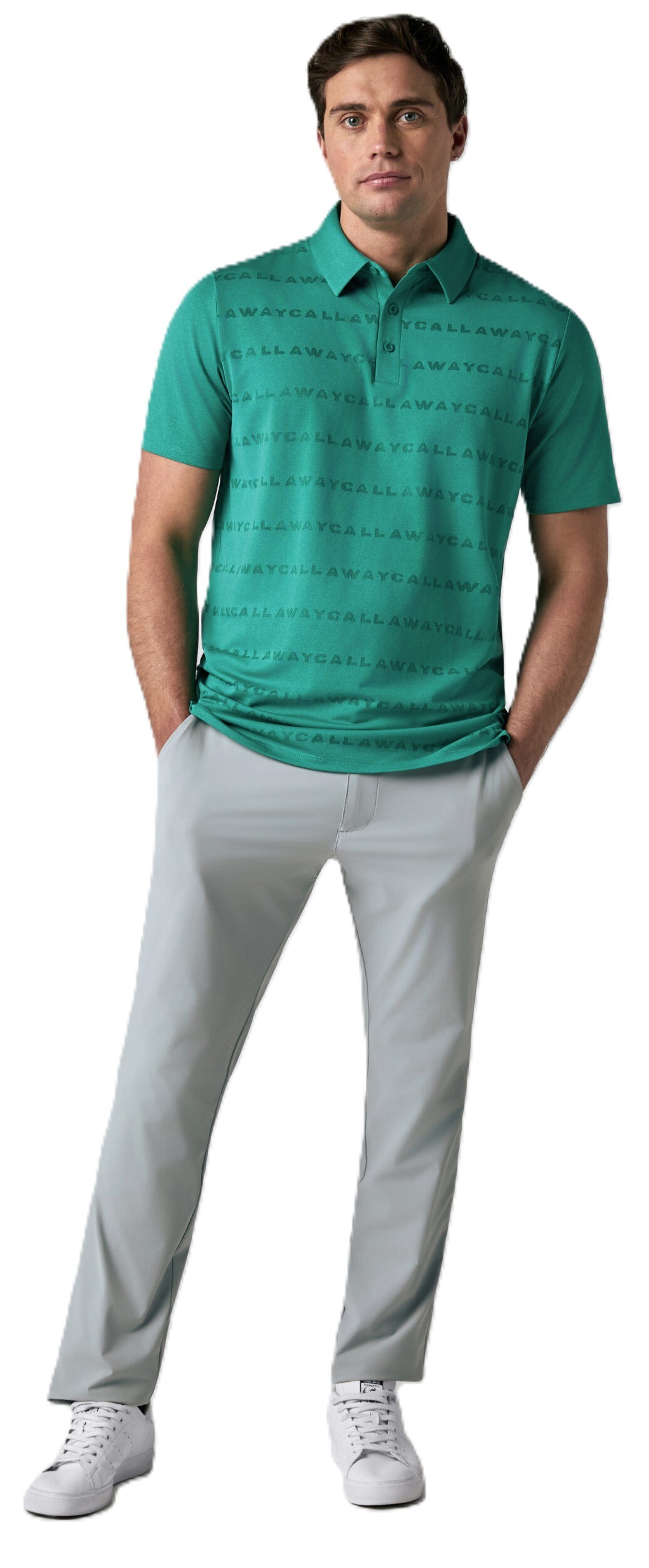 Callaway Mid Century Jacquard pánské polo, tidepool