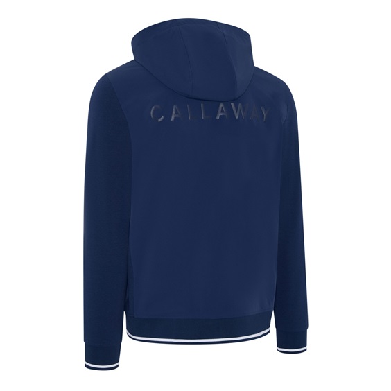 Callaway Mid Century Mixed Media Hooded 1/4 Zip pánská mikinia, medieval blue