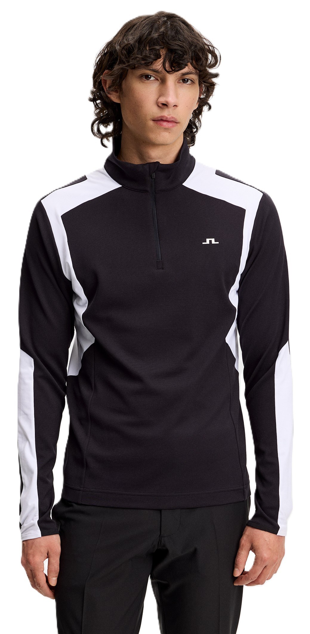 J.Lindeberg Lukas Quarter Zip Mid Layer pánská mikina, černá