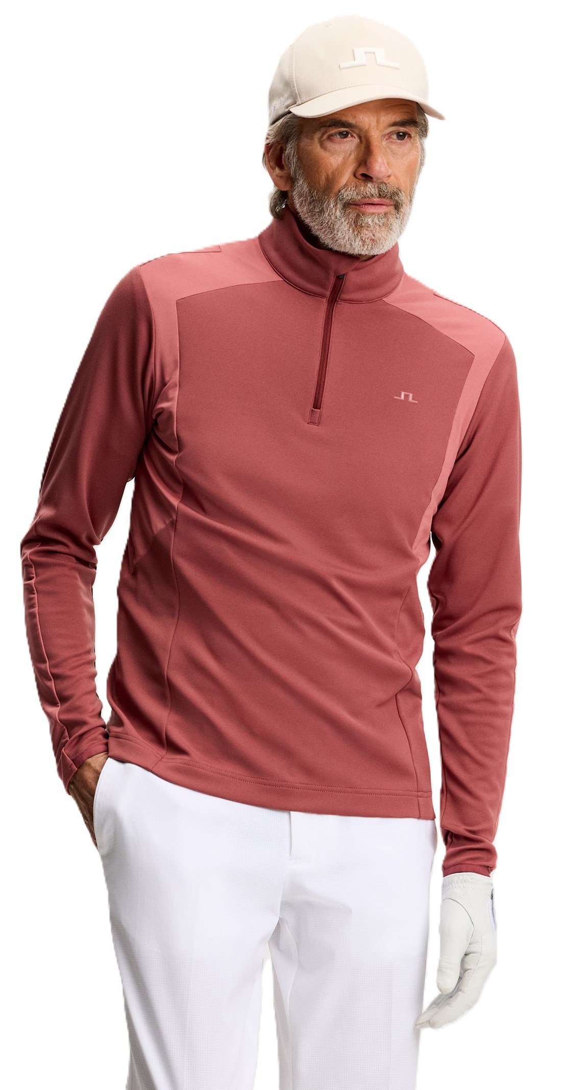 J.Lindeberg Lukas Quarter Zip Mid Layer pánská mikina, apple butter