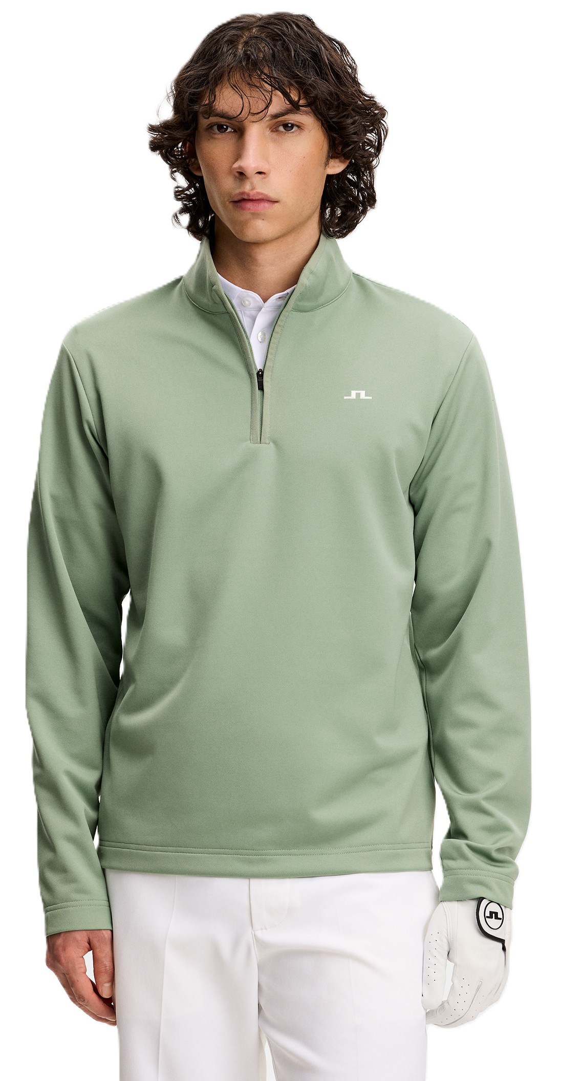J.Lindeberg Clide Quarter Zip Mid Layer pánská mikina, hedge green