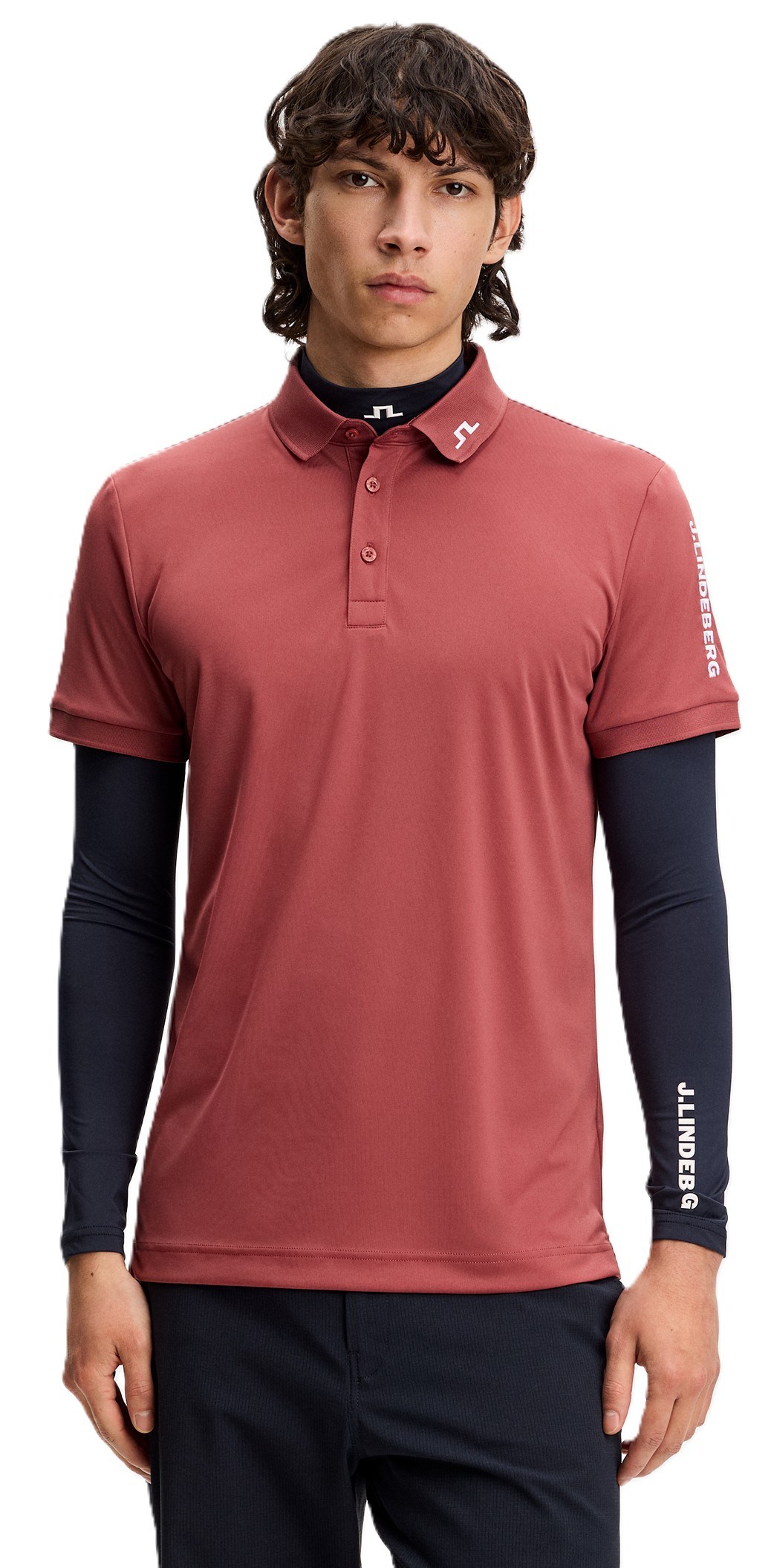 J.Lindeberg Tour Tech Slim Fit pánské polo, apple butter