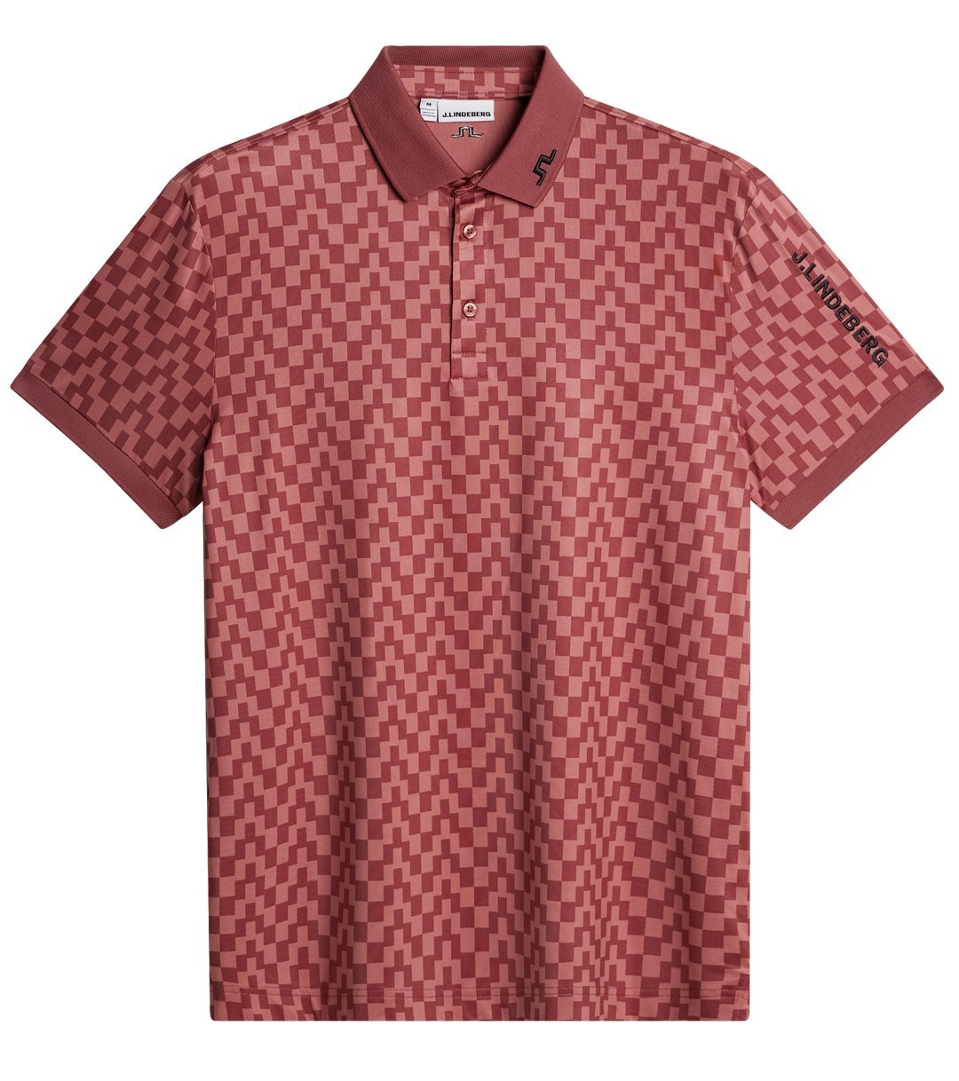 J.Lindeberg Tour Tech Print pánské polo, bridge stack apple butter