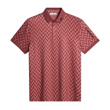 J.Lindeberg Tour Tech Print pánské polo, bridge stack apple butter
