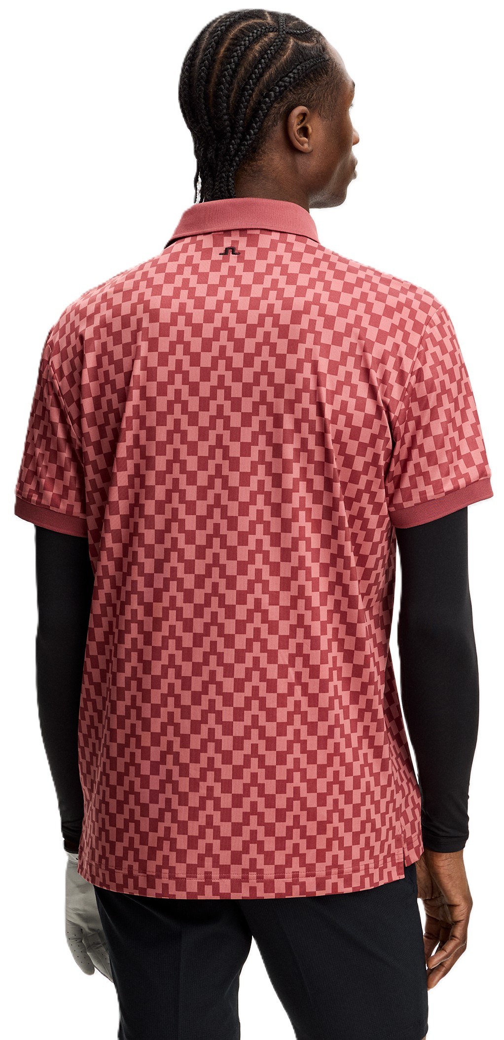 J.Lindeberg Tour Tech Print pánské polo, bridge stack apple butter