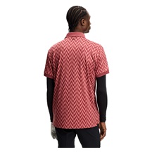 J.Lindeberg Tour Tech Print pánské polo, bridge stack apple butter