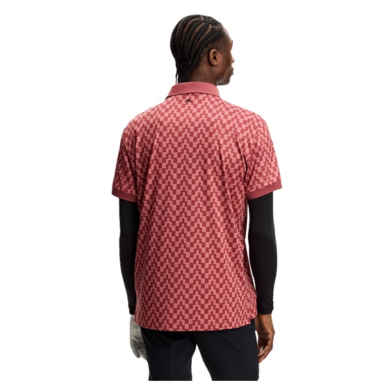 J.Lindeberg Tour Tech Print pánské polo, bridge stack apple butter