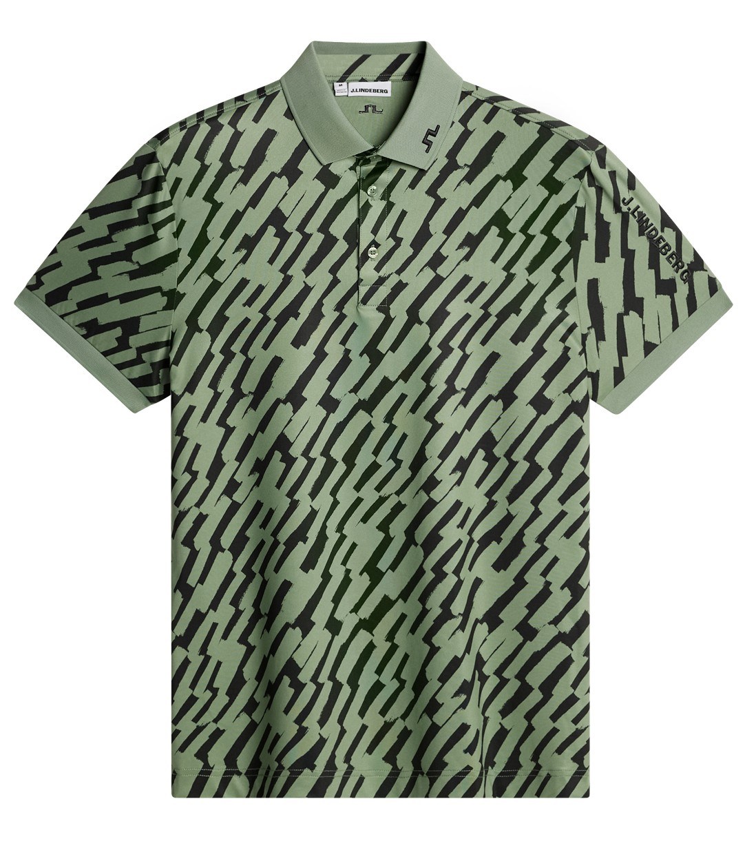 J.Lindeberg Tour Tech Print pánské polo, oak green