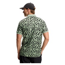 J.Lindeberg Tour Tech Print pánské polo, oak green