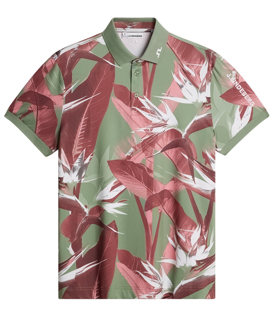 J.Lindeberg Tour Tech Print pánské polo, paradise hedge green