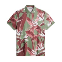 J.Lindeberg Tour Tech Print pánské polo, paradise hedge green